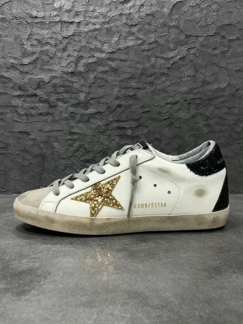 Golden Goose White Sneakers with Glittery Star